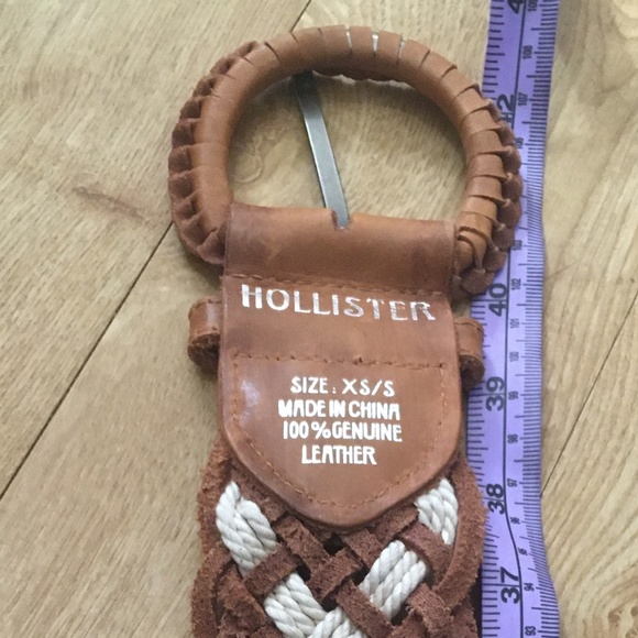 Hollister brown and white braided leather belt XS/S. MOVING SALE - LAST CHANCE - Picture 3 of 6